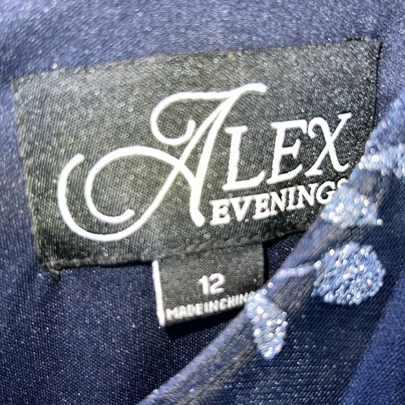 Mock Jacket Cocktail Floral Embroidered 3/4 Sleeve Jacket Dress Alex Evenings - Picture 5 of 5